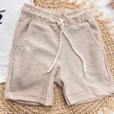 Conj. Camiseta Sailboat e Bermuda em Linho - Off White e Areia